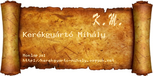 Kerékgyártó Mihály névjegykártya