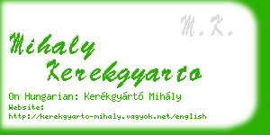mihaly kerekgyarto business card